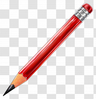 Pencil - Red Wooden Pencil For Writing Or Drawing Transparent PNG