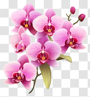 Pink Orchids - Elegant Pink Orchids In Bloom Transparent PNG