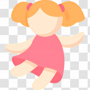 Baby Girl - Cartoon Girl In Pink Dress Transparent PNG