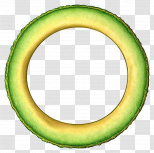 Green Circle Frame - Avocado Ring Slice Transparent PNG