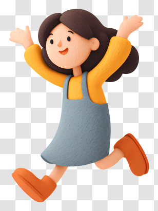 Girl Doing Jumping - Joyful Girl Jumping Transparent PNG