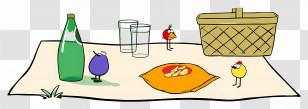 Peep And The Big Wide World - Picnic Setup With Snacks And Basket Transparent PNG