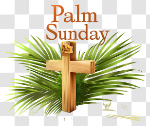 Palm Sunday - Palm Sunday Cross With Palm Leaves Design Transparent PNG