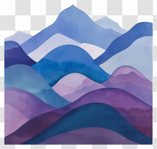 Mountains - Blue And Purple Mountains Landscape Transparent PNG