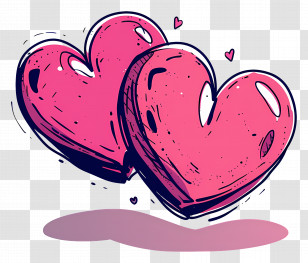 Floating Pink Hearts - Pink Heart Illustration Expressing Love Transparent PNG