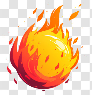 Fireball - Illustrative Flaming Fireball With Intense Heat Transparent PNG