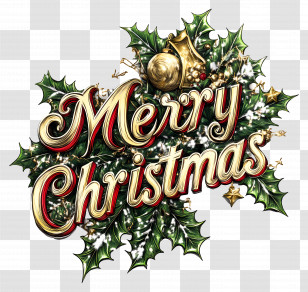 Merry Christmas - Festive Merry Christmas Lettering Design Transparent PNG