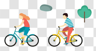 Travel - Cyclists Riding In A Park Setting Transparent PNG