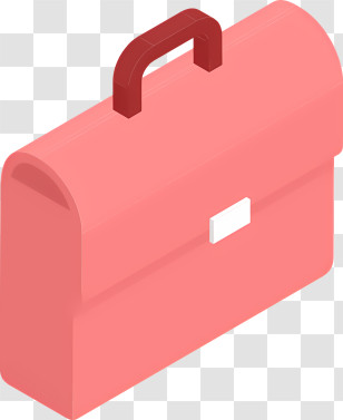 Icon - Pink Briefcase In Cartoon Illustration Style Transparent PNG