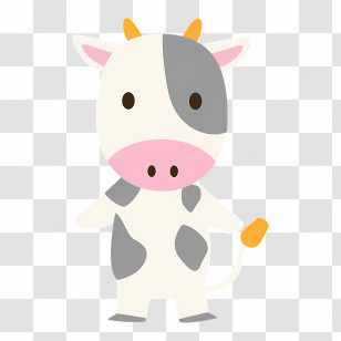 Milk Cow - Cute Cartoon Cow Transparent PNG
