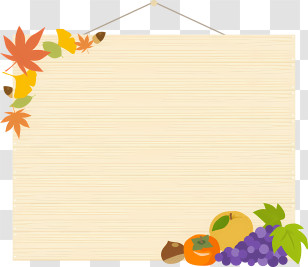 Hanging Board - Autumn-Themed Blank Card With Fruits And Leaves Transparent PNG