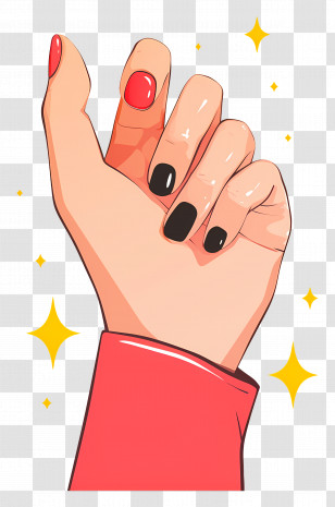 Nail Polish - Hand With Colorful Nails Transparent PNG