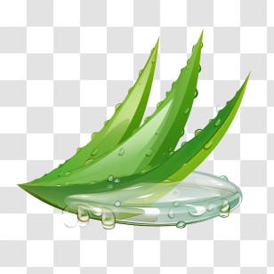 Aloe Vera - Aloe Vera Plant With Gel Illustration Transparent PNG