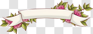 Banner - Blank Floral Banner For Text Transparent PNG