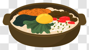Thai Food - Colorful Bibimbap With Fresh Vegetables Transparent PNG