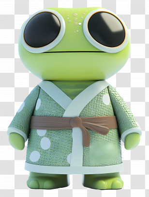 Bathrobe - Cute Frog In Green Robe Transparent PNG