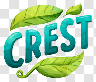 Crest Logo - CREST Teal Leaf Emblem Transparent PNG