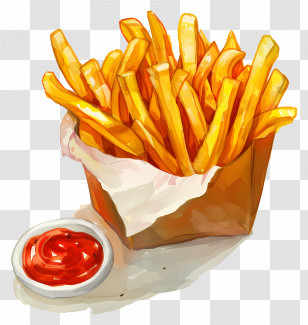 French Fries Sauce - Crispy Fries With Ketchup Sauce Transparent PNG