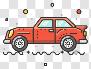 Car - Cartoon Red Car Illustration Transparent PNG