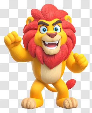Lion Mascot - Cheerful Cartoon Lion Transparent PNG