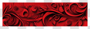 Paper Banner - Red Floral Pattern Illustration Transparent PNG