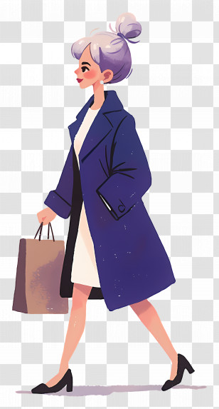 Girl With Shopping Bags - Stylish Woman Shopping Transparent PNG
