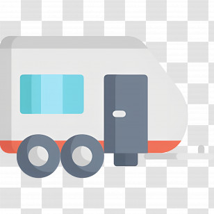 Camping Car - White Caravan For Road Trips Transparent PNG