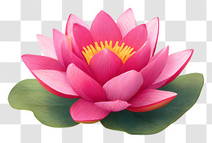 Spa Lotus - Beautiful Pink Lotus Flower On Leaf Transparent PNG