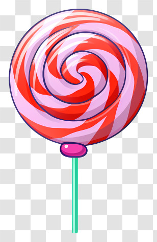 Lollipop - Red And White Swirled Lollipop Transparent PNG