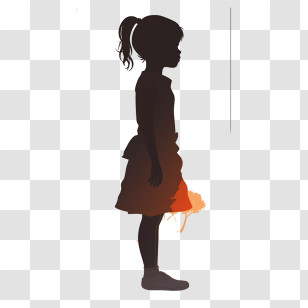 Little Girl
 - Silhouette Of A Girl With Flower Transparent PNG