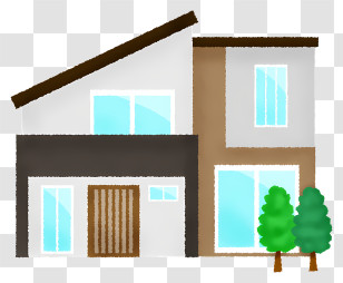 House - Modern Two-Story House Illustration Transparent PNG