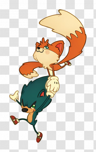 Sonic The Hedgehog - Sonic And Tails In Action Transparent PNG