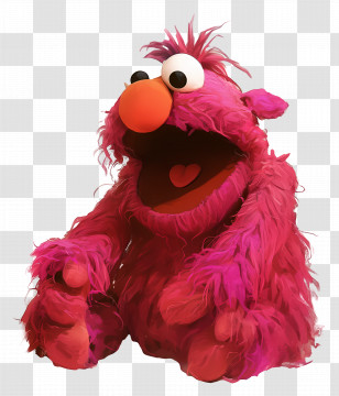 Telly Monster - Pink Furry Muppet With Funny Expression Transparent PNG