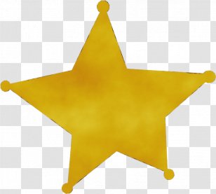 Watercolor Paper - Pentagram - Yellow Origami Transparent PNG