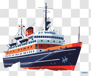Ship - Passenger Cruise Ship On The Ocean Transparent PNG
