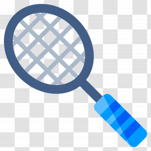 Tennis Racket - Minimal Blue Tennis Racket Icon Illustration Transparent PNG