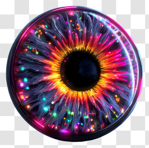 Psychedelic Color - Colorful Neon Iris Eye Transparent PNG