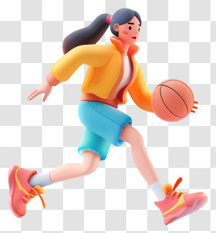 Girl Playing Basketball - Basketball Player In Yellow Jacket Transparent PNG