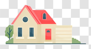 House - Charming Suburban House Illustration Transparent PNG