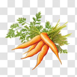 Carrot - Bunch Of Fresh Orange Carrots Illustration Transparent PNG