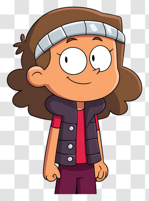 Prynda - Smiling Brown-Haired Cartoon Girl Transparent PNG