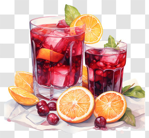 Red Wine - Refreshingly Fruity Punch With Oranges Transparent PNG