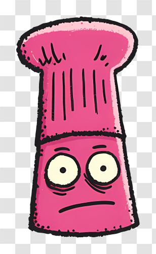 Kitchen Hat Outline - Cartoon Pink Chef Hat With Eyes Transparent PNG