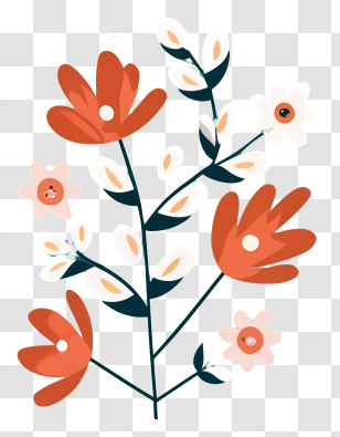 Flower Arrangement - Decorative Flowers Illustration In Minimalist Style Transparent PNG