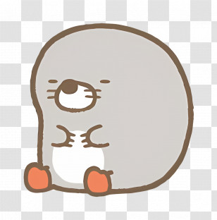 Sumikkogurashi - Sitting Seal Cartoon Transparent PNG