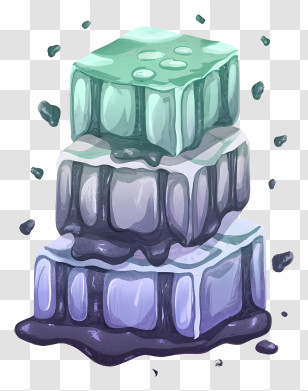 Ice Crystals - Stack Of Melting Ice Cubes Transparent PNG