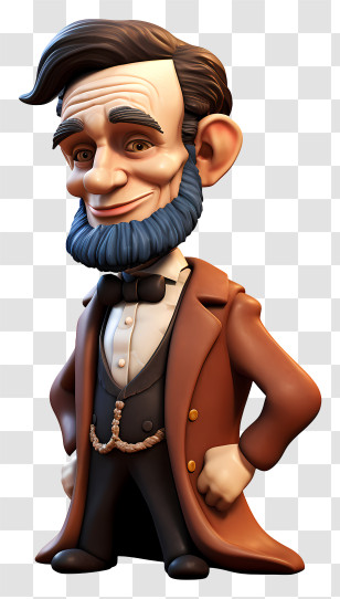 Abraham Lincoln - Cartoon Styled Historical Character In Suit Transparent PNG