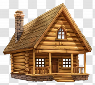 Log Cabin House - Wooden Cabin With A Rustic Look Transparent PNG