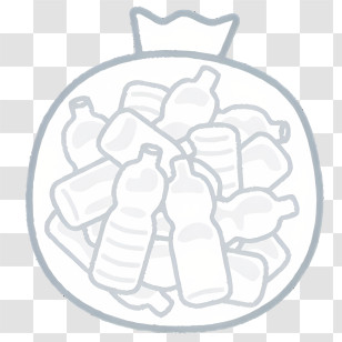 Clipart - Plastic Recycling Bag With Bottles Transparent PNG