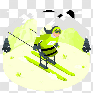 Skier - Person Skiing Downhill Transparent PNG